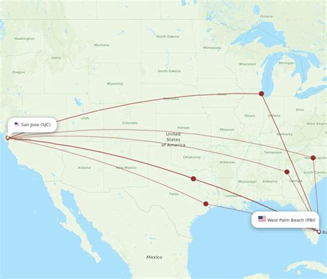 Flights from San Jose, CA (SJC) to West Palm Beach (PBI).